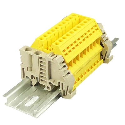 ICI Dinkle Assembly DK2.5N-YW 10 Gang Box Connector DIN Rail Terminal Blocks ...