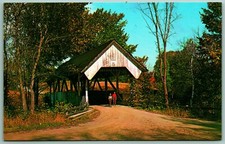 Covered Bridge Joe's Brook Danville Vermont VT UNP Unused Chrome Postcard A12