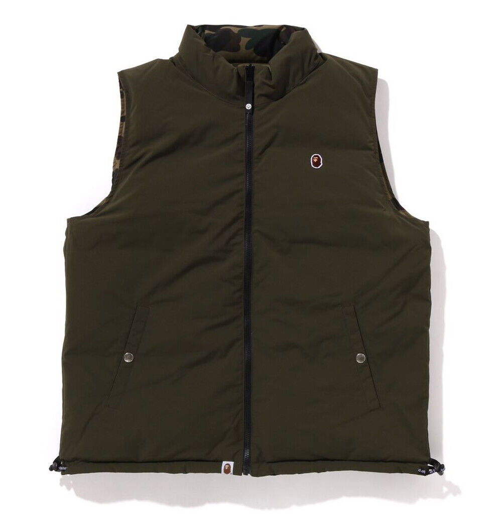 A BATHING APE Men's 1ST CAMO REVERSIBLE DOWN VEST JACKET A BATHING APE Men's 1ST CAMO REVERSIBLE DOWN VEST JACKET