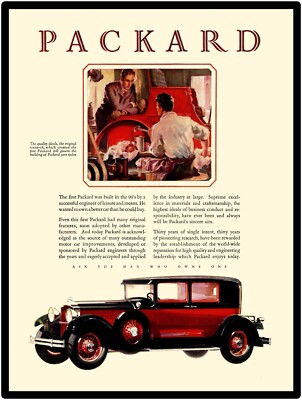 1929 Packard Automobile NEW Metal Sign: Free Shipping - 12 x 16''