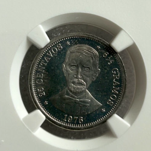 DOMINICAN REPUBLIC PROOF 25 CENTAVOS 1876-1976 PF65 NGC - Mintage 5,000