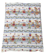 Teddy Bear Spring Garden Floral Quilted Crib Throw Reversable Balloon s 31x39