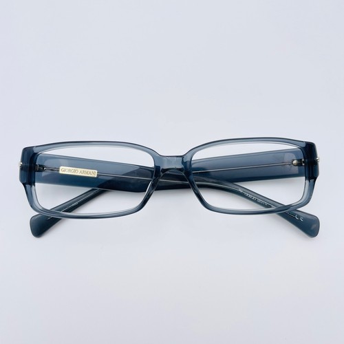 GIORGIO ARMANI eyeglasses BLUE-GREY RECTANGLE glasses frame MOD: RUBBED AWAY - Picture 8 of 12