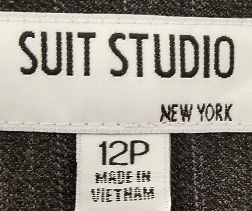Suit Studio Womens Blazer Jacket Coat Size 12P 12 Petite Black Gray Striped NEW - Picture 16 of 24