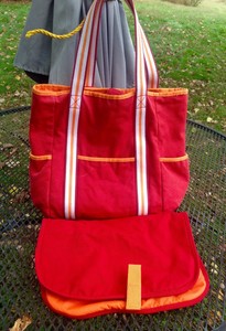 Pottery Barn Kids Outlet Red Orange Classic Diaper Bag Tote Bag