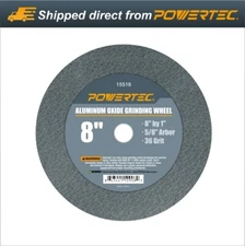POWERTEC 15516 5/8  Arbor 36 Grit Grinding Wheel, 8  by 1