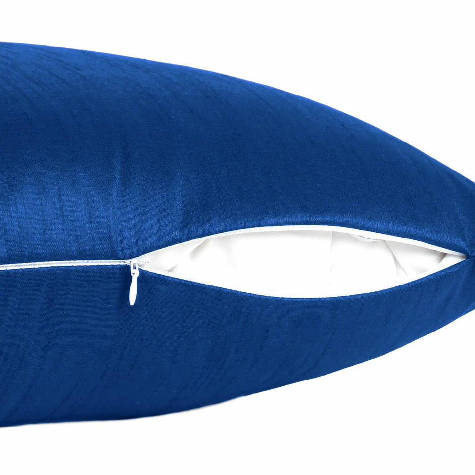 Cover Solid Color Sofa Pillow Case Cushion Square Home Decor Royal Blue 18x18 - Image 2 of 4