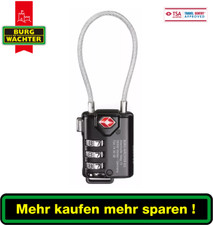 Burg-W&auml;chter TSA Sicherheits-Zahlenschloss 74 30 SB 2,9mm Schwarz NEU OVP