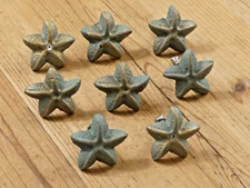 8 CAST IRON STARFISH DRAWER PULLS CABINET CUPBOARD BATHROOM DECOR KNOBS **READ**