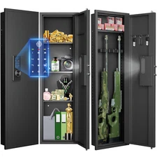 Wall Gun Safe Fingerprint Wall Safe Between the Studs with Dual Alarm ＆Mute Mode