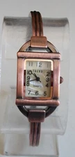 WOMEN'S NUMBER DIAL ROSE GOLD FINISH BANGLE FASHION DRESSY CASUAL WRIST WATCH