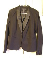 Attention Black Pinstripe Blazer Lined Size 8