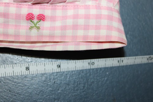 Vintage 50s Full Circle Skirt Top Set Cherry Check Pink Swing by Jo Collins XXS - Picture 10 of 24