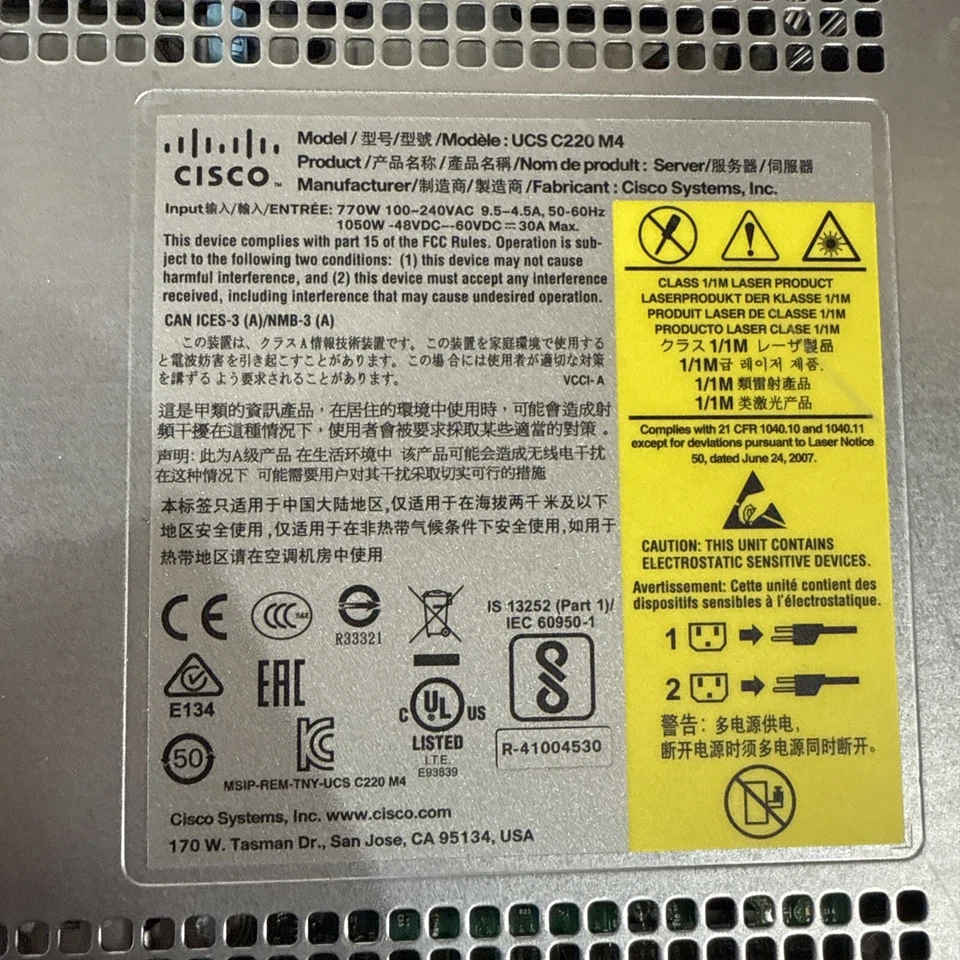 Cisco UCS C220 M4 Xeon E5-2630 v3 128 GB DDR4 1U Server No Drives/No OS #4 - Image 3 of 4