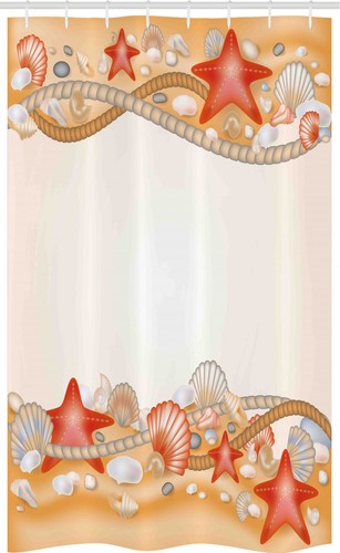 Set di tende da doccia con stelle marine e oceano, 183 cm
