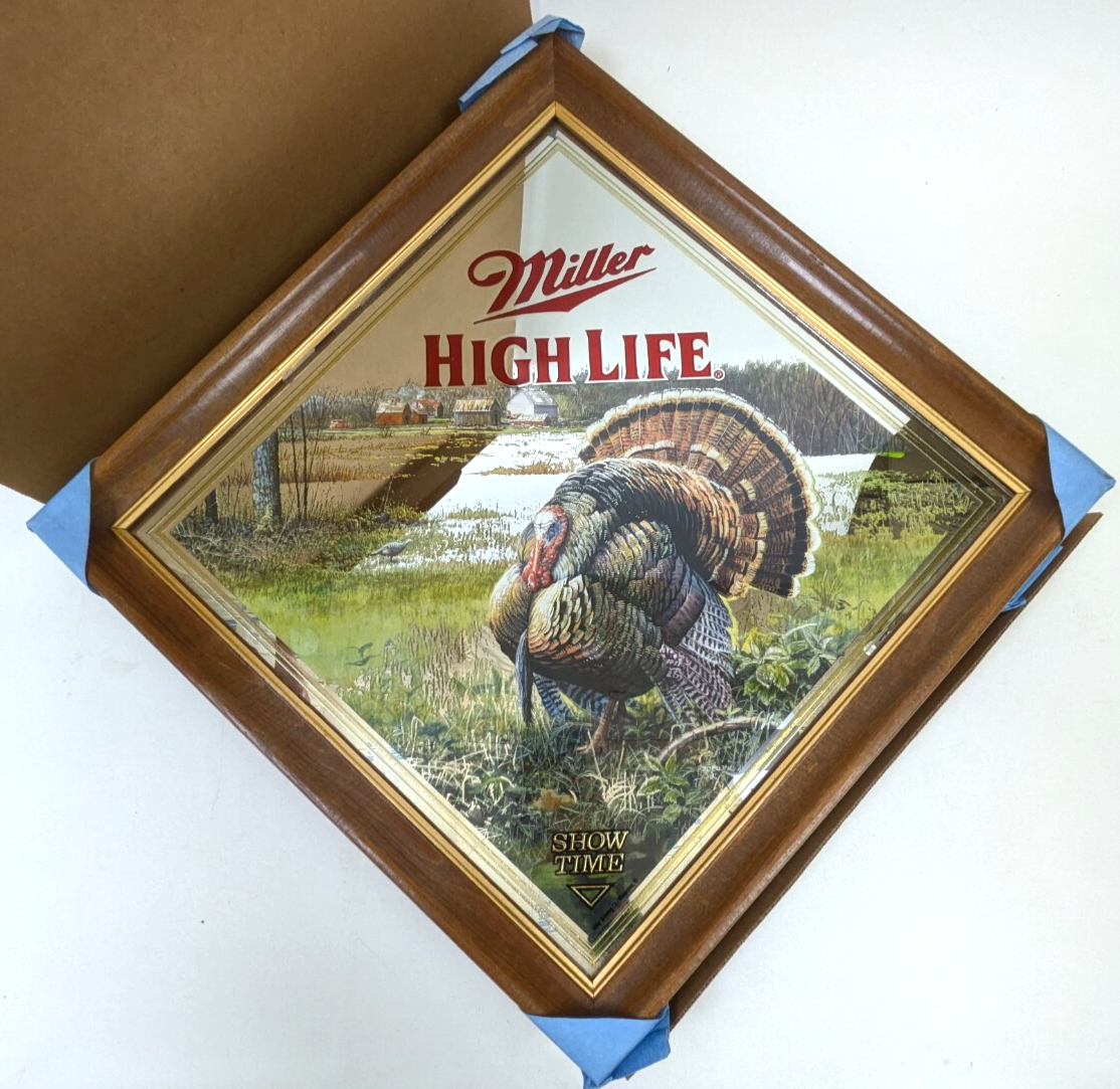 Miller High Life Show Time Turkey Diamond Beer Bar Mirror Scott