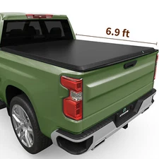 6.9 ft Soft Roll-Up Tonneau Cover For 20-25 Silverado/Sierra 2500HD 3500HD Truck