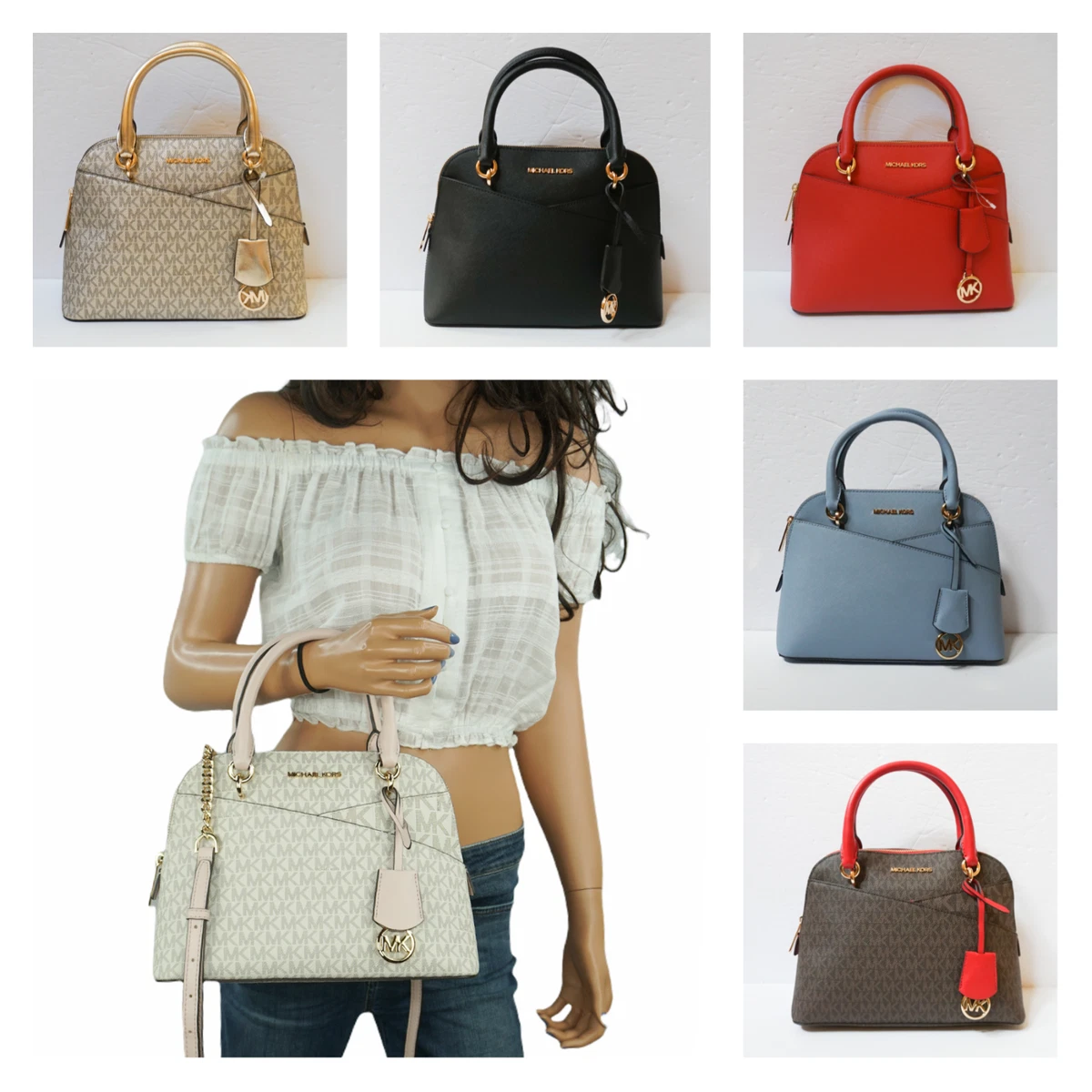 Michael Kors Jet Set Travel Medium Dome Satchel Shoulder Crossbody Bag 428