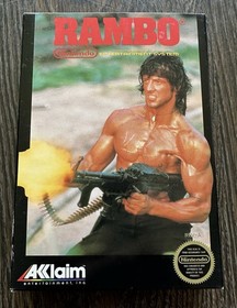 Rambo Complete in Box CIB (Nintendo, NES 1988) Great Shape w/Poster & Inserts!🔥