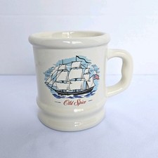 Vintage Old Spice Grand Turk Ship American Flag Shaving Mug Cup Stoneware