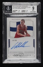 2017 National Treasures International 19/99 Lauri Markkanen BGS 9 MINT Auto 0sc