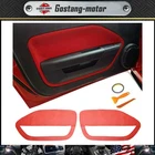 Fit For 2005-2009 Ford Mustang RED Leather Door Panel Insert Cards Cover