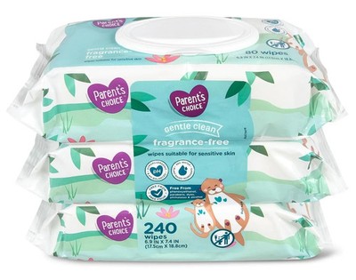 Parent s Choice Gentle Clean Baby Wipes, Fragrance-Free, Unscented, Hypoallergen