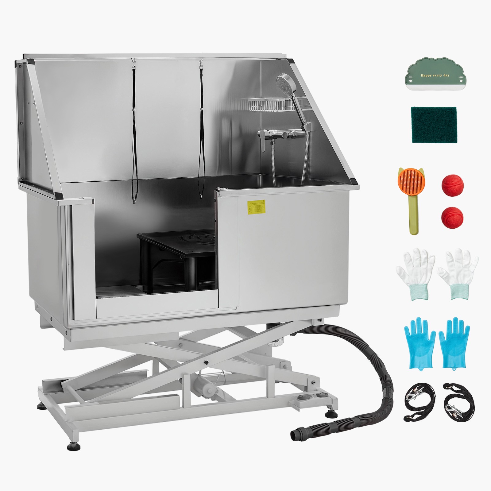 Uimoso 50" Stainless Steel Electric Pet Dog Grooming Tub wit