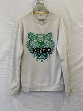 Kenzo Paris Tiger Embroidered Sweatshirt Mens Small 41  Chest White Portugal 170