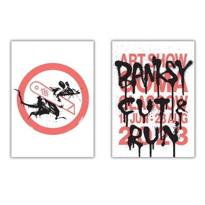AUTHENTIC Banksy Cut And Run Ausstellung Poster Set Glasgow 2023 -