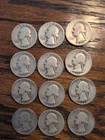 1934-35-36 Silver Washington Quarters  Lot Of 12