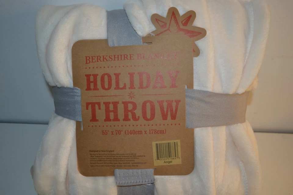 Berkshire, manta, vacaciones, 55 pulgadas x 70 pulgadas, Angel (blanco/crema) Foto 2 de 4