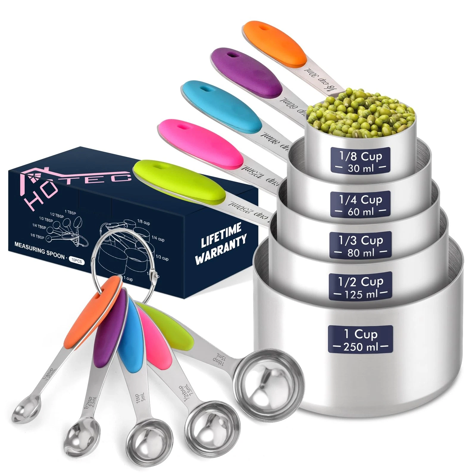 10-Pack Measuring Cups &Spoons Set, Kitchen Gadagets Cooking Baking, Measurin...