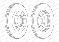 2X Ferodo DDF1612C Bremsscheibe FüR KIA