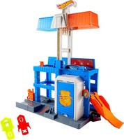 Hot Wheels Trackset City Downtown Polizeistation + Die-Cast Auto 1:64 JHL74
