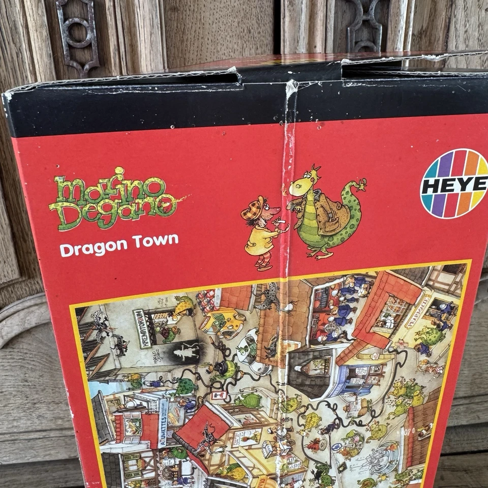 Rare Heye Dragon Town Marino Degano Puzzle 1000 Pieces COMPLETE Adult Humor 2001 - Image 2 of 4