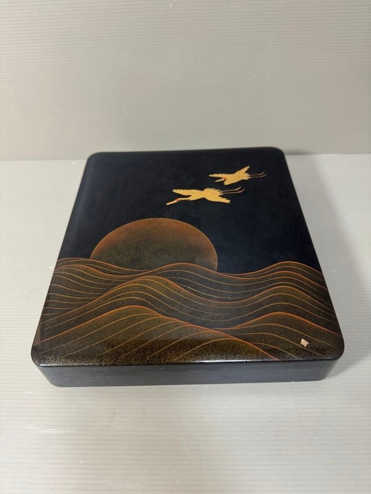 Jubako Bento Box Japanese 2197 Lacquer Luxury Made in Japan Sunrise Crane Letter
