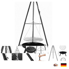 Holzkohle Stativ Grill Set 52cm 2m Eisenkette Hängelampe