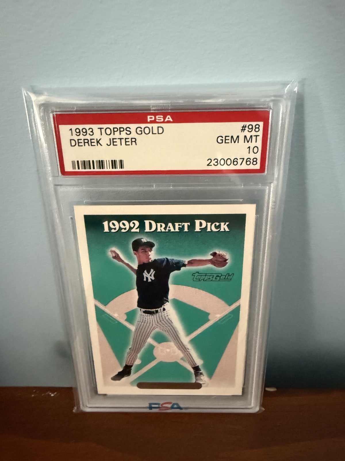1993 Topps Gold Derek Jeter PSA 10 view 2
