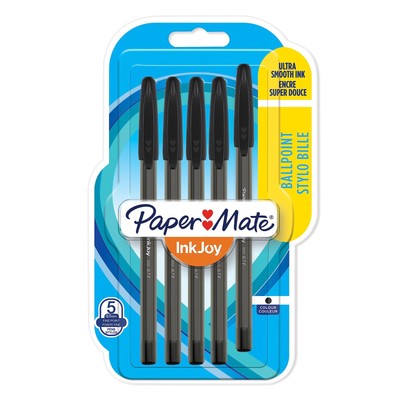 PAPER MATE InkJoy 100ST Kugelschreiber   feine Spitze (0,7 mm)   Schwarz   5 Stü
