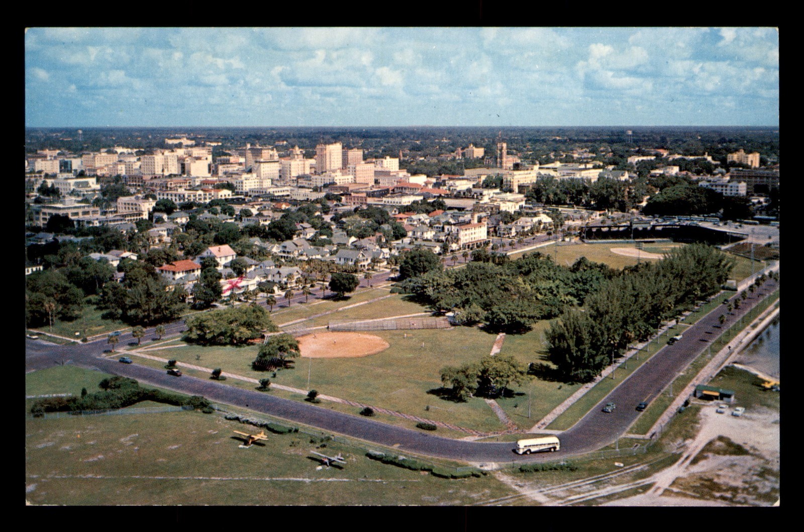 St Petersburg Florida FL Al Lang Field Aerial View Posted Postcard