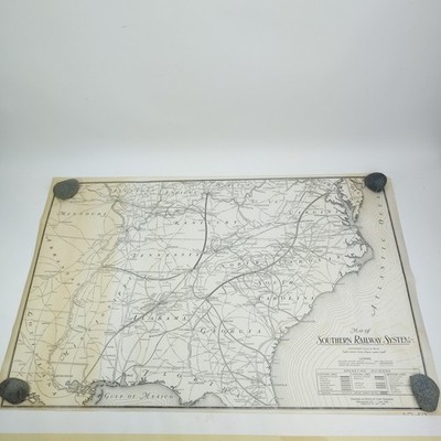 1942 Map Of Southern Railway System Office of Chief Engineer 37''x24'' (1957 Corr)