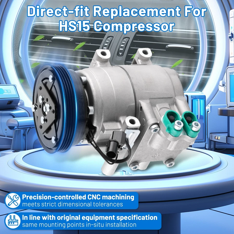 Air Conditioning Compressor For Hyundai Elantra Hyundai Tucson Hyundai Tiburon - Imagem 3 de 4