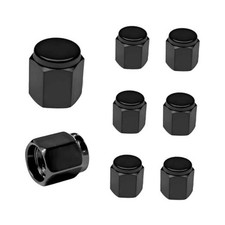 8 PCS Tire Valve Stem Caps, Aluminum Alloy Tire Valve Stem Protective Black