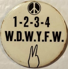 Vintage 1960s 1-2-3-4 W.D.W.Y.F.W. Pin 3