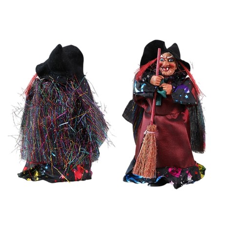 Retro Halloween Witch Decoration Plastic Statue For Bar Party Indoor Outdoors - Picture 2 of 14