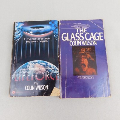 2pc Book Lot Colin Wilson Vintage Horror Paperbacks Glass Cage Lifeforce