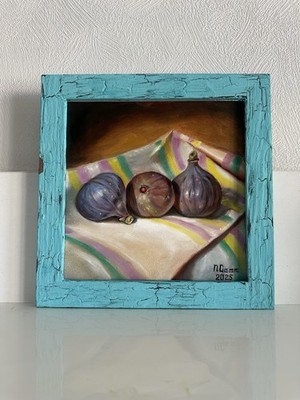 original oil painting Figs still life 20х20cm Gift Wall Art Fine Art Fruits