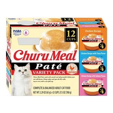 Churu Meal Pat&eacute; Adult Wet Cat Food, 2.29 oz cup, 12-count, Chicken Variety