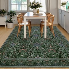 Forest Floral Dining Room Washable Rugs Non S...